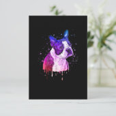 Funny Boston Terrier Waterverf Hondenliefhebber Gi RSVP Kaartje (Staand voorkant)