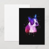 Funny Boston Terrier Waterverf Hondenliefhebber Gi RSVP Kaartje (Voorkant / Achterkant)