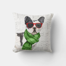 Funny Boston Terrier Waterverf Kerstmis Kussen