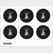 Funny Boston Terrier Wearing Carnival Mask Mardi Ronde Sticker (Vel)