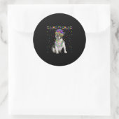 Funny Boston Terrier Wearing Carnival Mask Mardi Ronde Sticker (Tas)