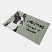 Funny Boston Terrier Welcome Cute Dog Deurmat (Schuin)