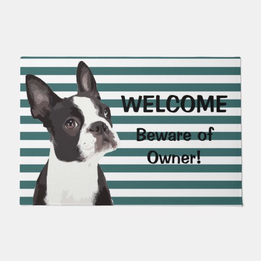 Funny Boston Terrier Welcome Dedoor Mat (Voorkant)