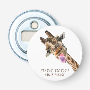 Funny Bottle Opener met Speelse Giraffe Jouw tekst