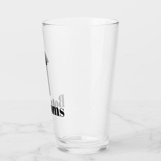 Funny Bottoms Up Arrow Glas (Links)