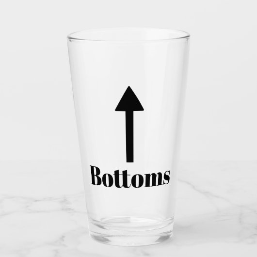 Funny Bottoms Up Arrow Glas (Voorkant)
