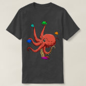 Funny Bouldering and Rock climate Octopus T-shirt (Design voorkant)