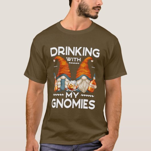 Funny Bourbon Gnomen voor mannen - Drink met mijn  T-shirt (Voorkant)