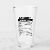 Funny Bourbon Nutrition Facts Glass Glas (Voorkant)