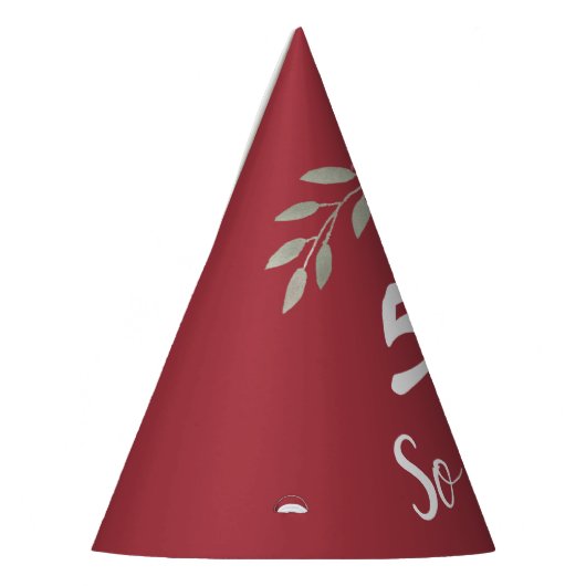 Funny Bourgondië Rozen Floral 50th Birthday Feesthoedjes (Links)