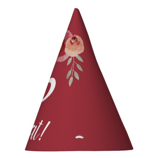 Funny Bourgondië Rozen Floral 50th Birthday Feesthoedjes (Rechts)