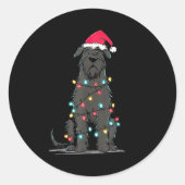 Funny Bouvier Des Flandres Christmas Graphics Dog  Ronde Sticker (Voorkant)
