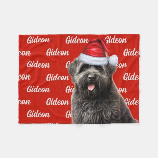Funny Bouvier Dog Name Pattered Kerstmis Fleece Deken (Voorkant (Horizontaal))