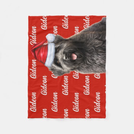 Funny Bouvier Dog Name Pattered Kerstmis Fleece Deken (Voorkant)