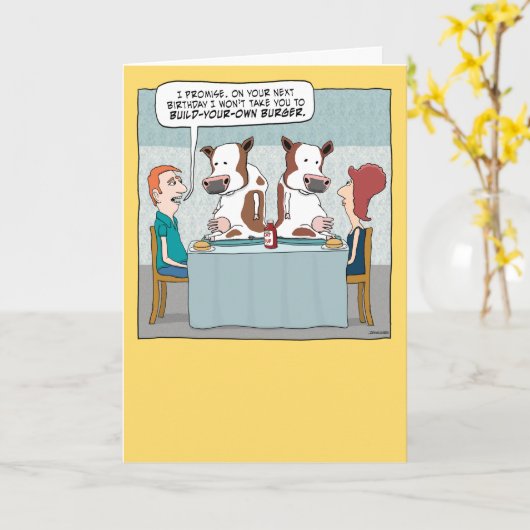 Funny bouwt uw Burger-Koeien 's avonds Kaart (Gele Bloem)