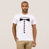 Funny Bow Stropdas Groomsman T-shirt (Voorkant volledig)