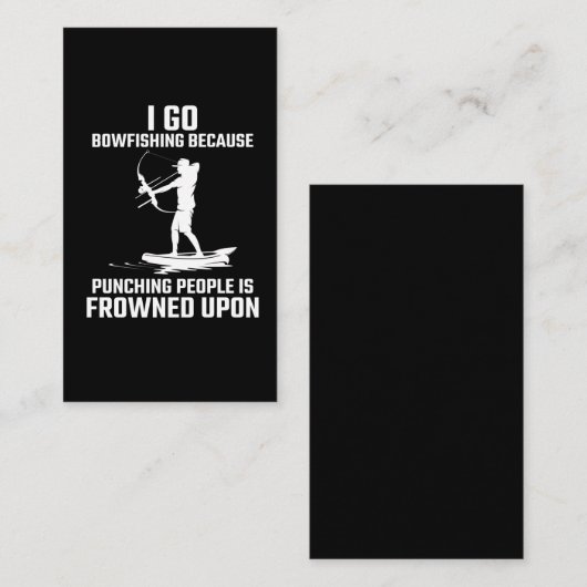 Funny Bowfish Quote Bow Fish Hunting Visitekaartje (Voorkant / Achterkant)
