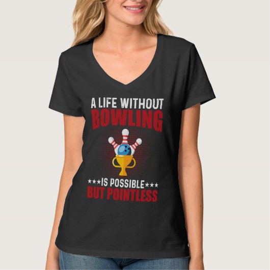 Funny Bowler & Bowling T-shirt (Voorkant)
