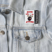 Funny Bowler met Attitude | Personaliseren Vierkante Button 5,1 Cm (In situ)