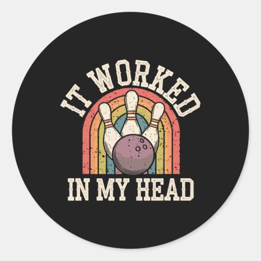 Funny Bowling 4 Ronde Sticker (Voorkant)