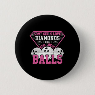 Funny Bowling Art voor vrouwelijke meisjes SpA Ronde Button 5,7 Cm