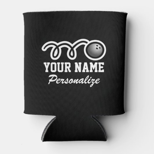 Funny bowling ball cartoon aangepaste naam cadeau blikjeskoeler (Voorkant)