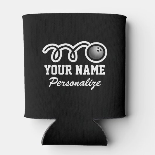 Funny bowling ball cartoon aangepaste naam cadeau blikjeskoeler (Achterkant)