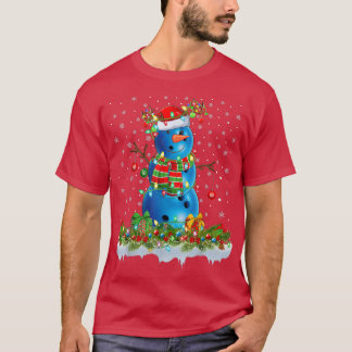 Funny Bowling Ball Snowman Xmas Lichten Bowling Ch T-shirt