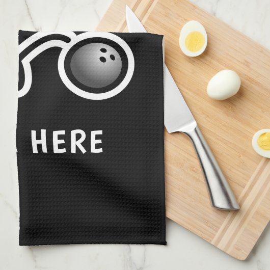 Funny bowling ball towel voor Worlds Okayest bowle Theedoek (Quarter Fold)