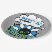 Funny Bowling Birthday Boy Papieren Bordje (Gekanteld)