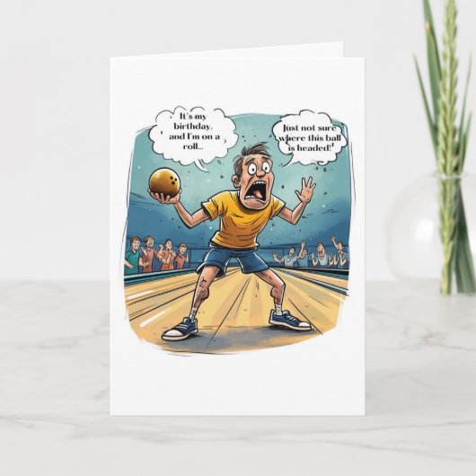 Funny Bowling Birthday Card Kaart (Voorkant)