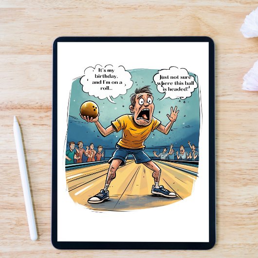 Funny Bowling Birthday Card Kaart