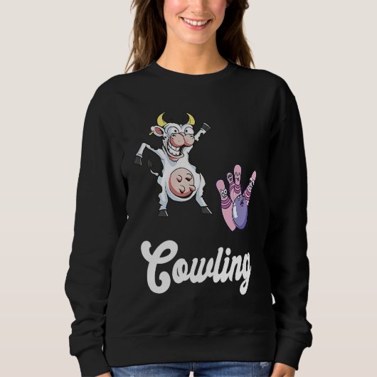 Funny Bowling Bowler Cow Strike Bowling Team Bowli Trui (Voorkant)
