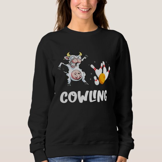 Funny Bowling Bowling Cow Strike Bowler Bowling Pi Trui (Voorkant)