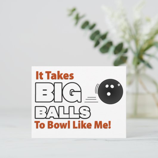 Funny Bowling Briefkaart (Staand voorkant)