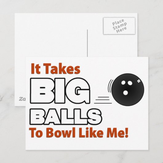 Funny Bowling Briefkaart (Voorkant / Achterkant)