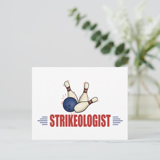 Funny Bowling Briefkaart (Staand voorkant)