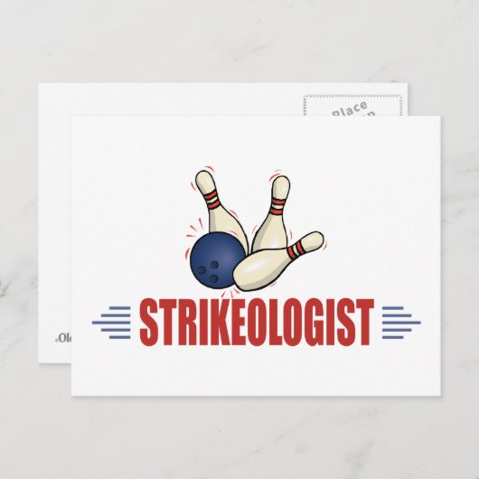 Funny Bowling Briefkaart (Voorkant / Achterkant)