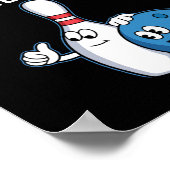 Funny Bowling Cadeau voor Mannen Vrouwen Cool Bowl Poster (Hoek)