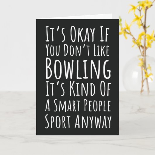 Funny Bowling Card Bowler Team Strike Spare Player Kaart (Gele Bloem)