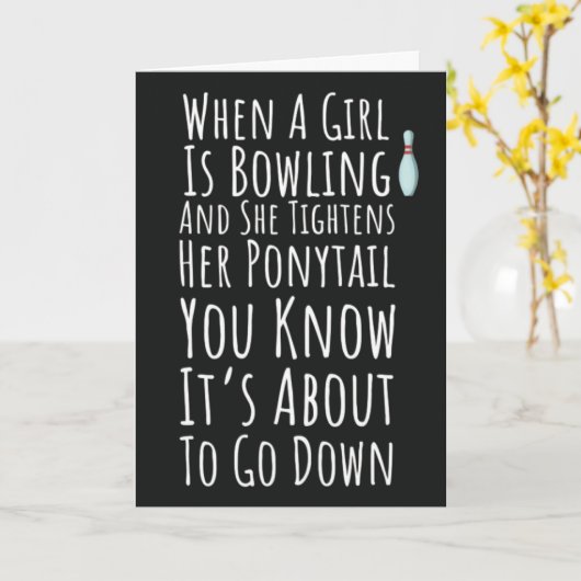Funny Bowling Card For Her Teen Girls Women Bowler Kaart (Gele Bloem)