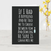 Funny Bowling Cards For Women Bowler Sports Humor Kaart (Gele Bloem)