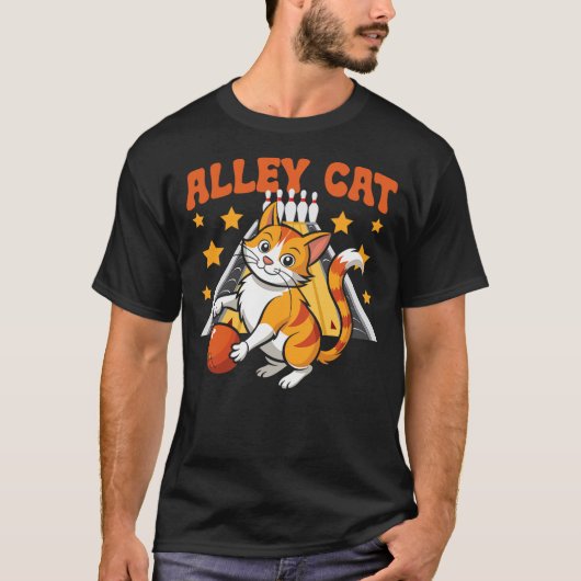 Funny Bowling Cat Pun Alley Cat T-shirt (Voorkant)