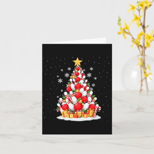 Funny Bowling Christmas Tree Lights Xmas For Men & Kaart (Gele Bloem)