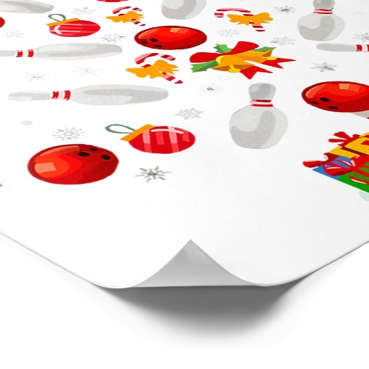 Funny Bowling Christmas Tree Lights Xmas For Men W Poster (Hoek)