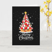 Funny Bowling Christmas Tree Lights Xmas Men Women Kaart (Gele Bloem)