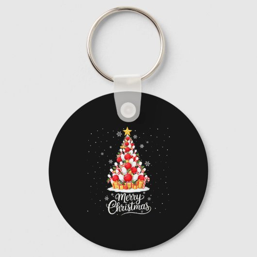 Funny Bowling Christmas Tree Lights Xmas Men Women Sleutelhanger (Voorkant)