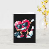 Funny Bowling Dabbing Dab Heart Valentijnsdag Boy Kaart (Gele Bloem)