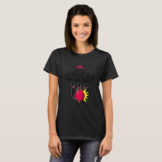 Funny Bowling Dames Vrouwen Tien Pin T-shirt (Voorkant volledig)