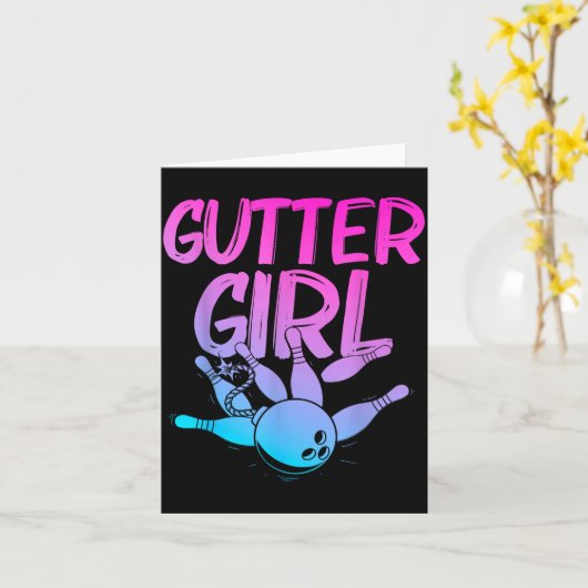 Funny Bowling Design For Girls Women Bowler Bowlin Kaart (Gele Bloem)